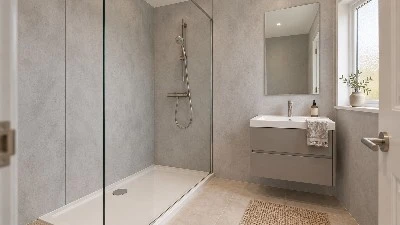 1 méter széles szürke beton PVC zuhany fürdőszoba fali panel